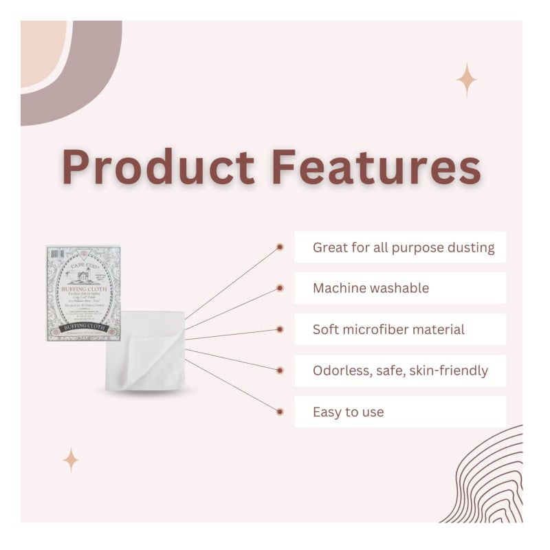 Cape Cod 12x12 Inch Buffing Cloth. Excellent Cloth for Buffing Cape Cod Polish to A Brilliant Shine-Fast! | Great for All-Purpose Dusting | Washable and Reusable - Image 4